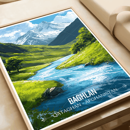 Baghlan travel poster – artwork presentation view 2