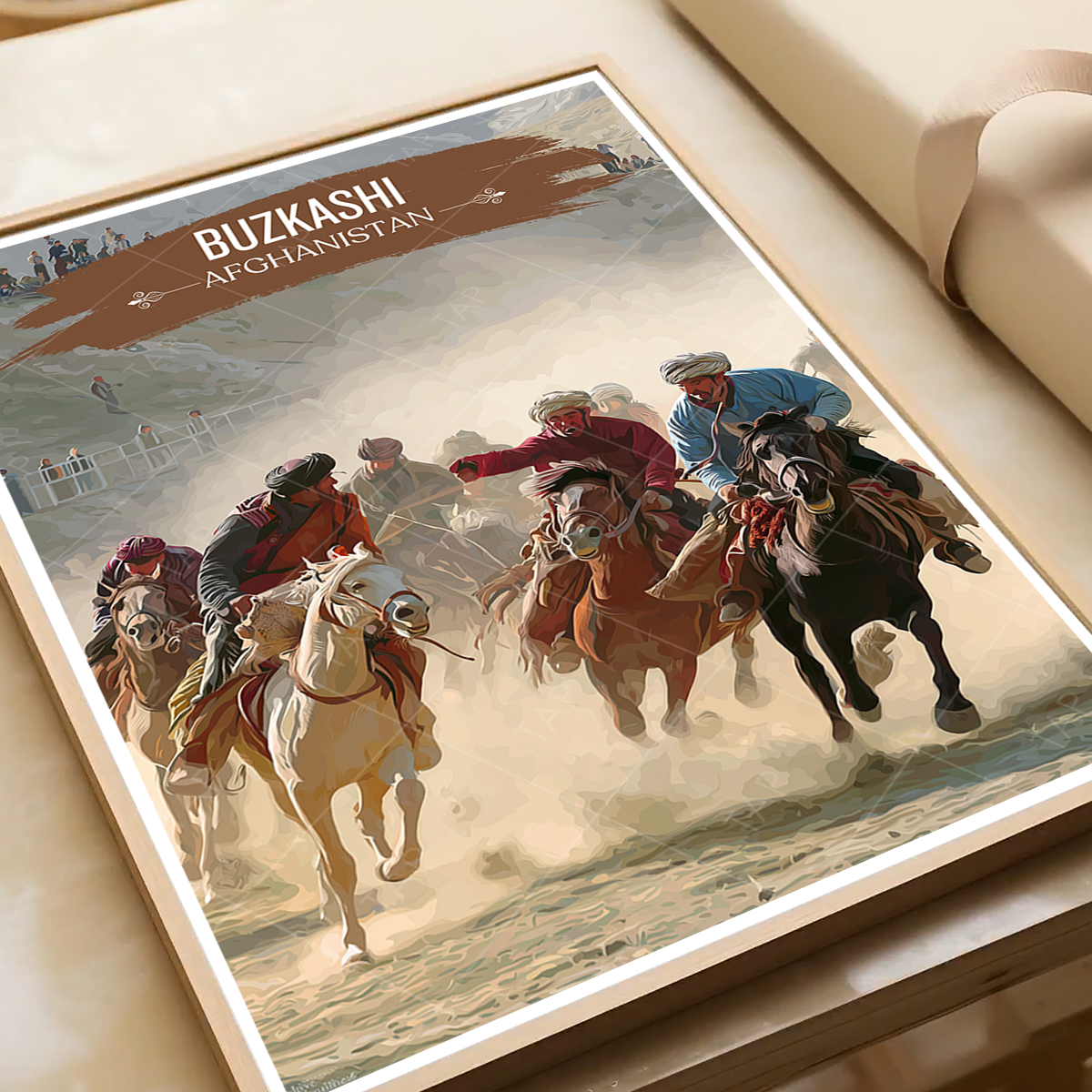 Buzkashi - Tradition Horse Race Lamb Snatching - Afghanistan - Travel Wall Art Print - Art Print - Travel Art Poster