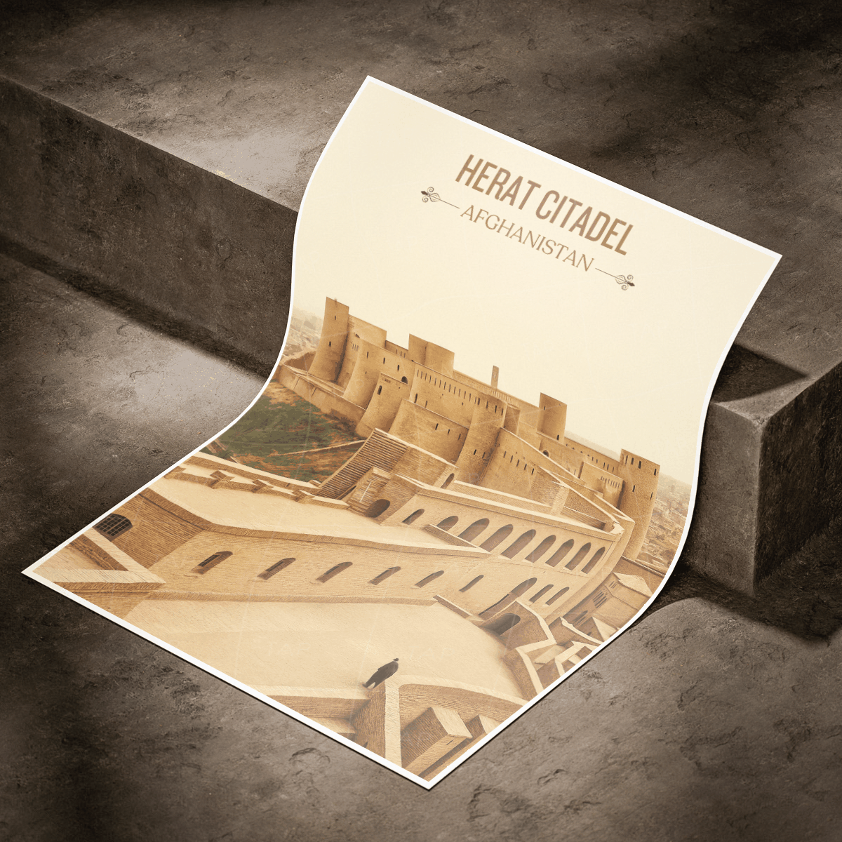 Herat Fort travel poster – artwork presentation view 7