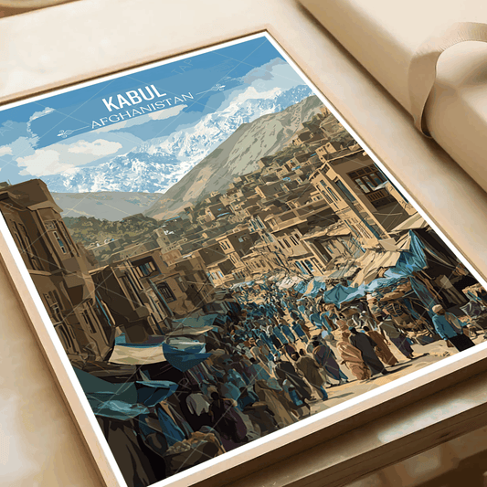 Kabul City travel poster – artwork presentation view 2