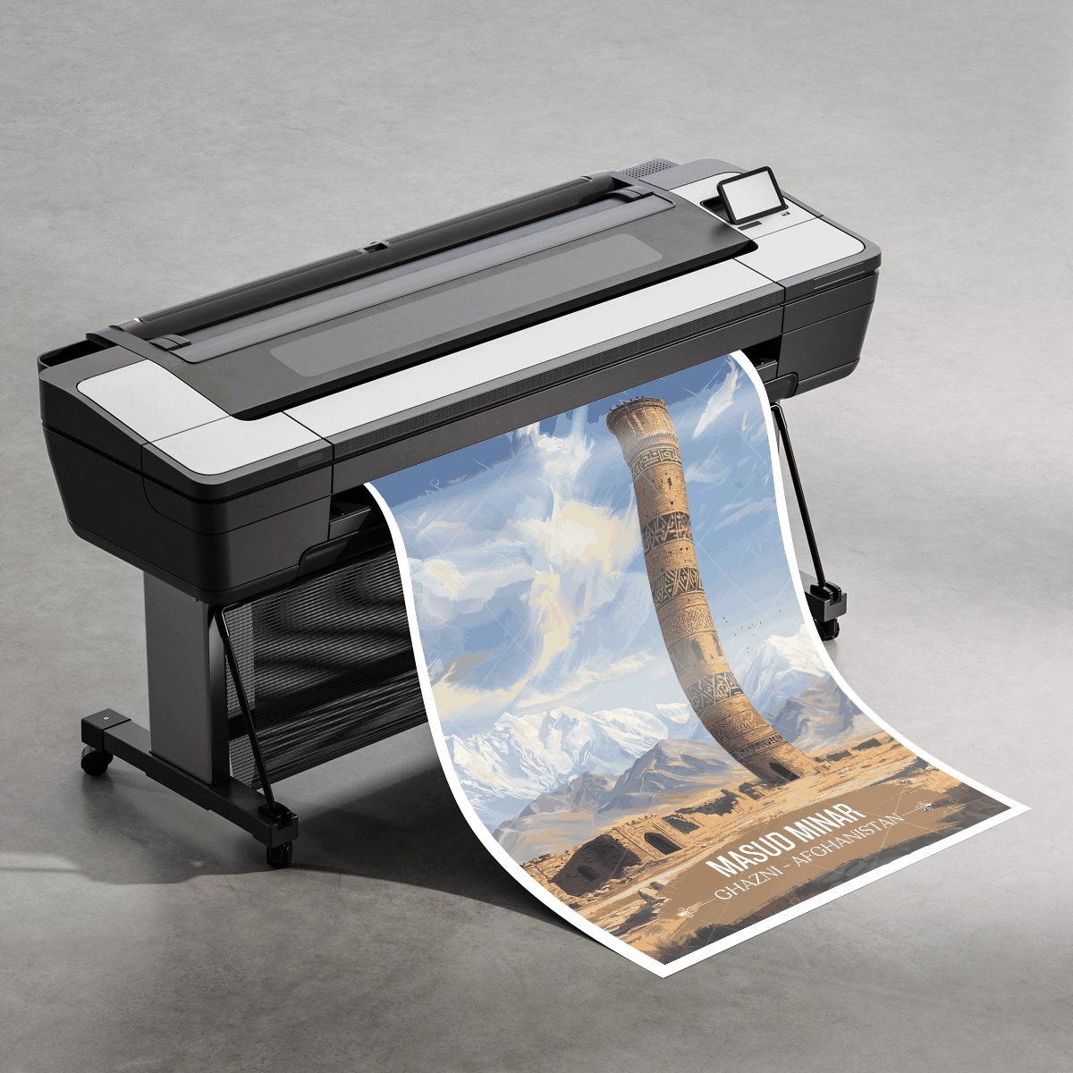 Masud Minar travel poster – artwork presentation view 8