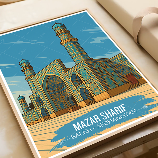 Mazar Sharif - Balkh - Afghanistan - Travel Wall Art Print - Art Print - Travel Art Poster