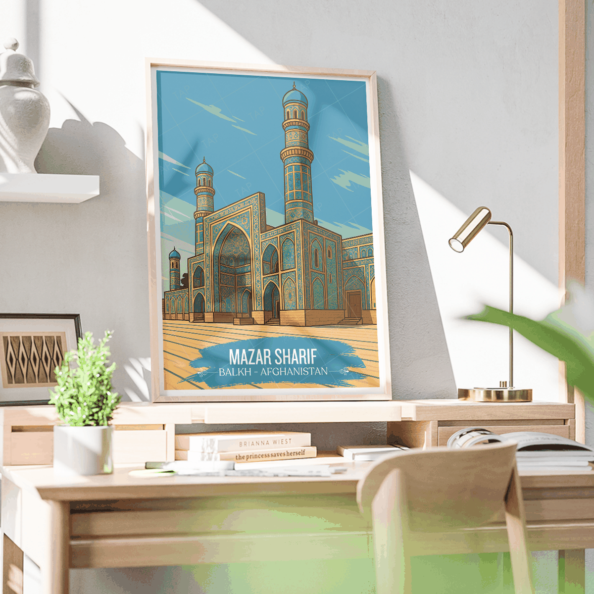 Mazar Sharif travel poster – artwork presentation view 5
