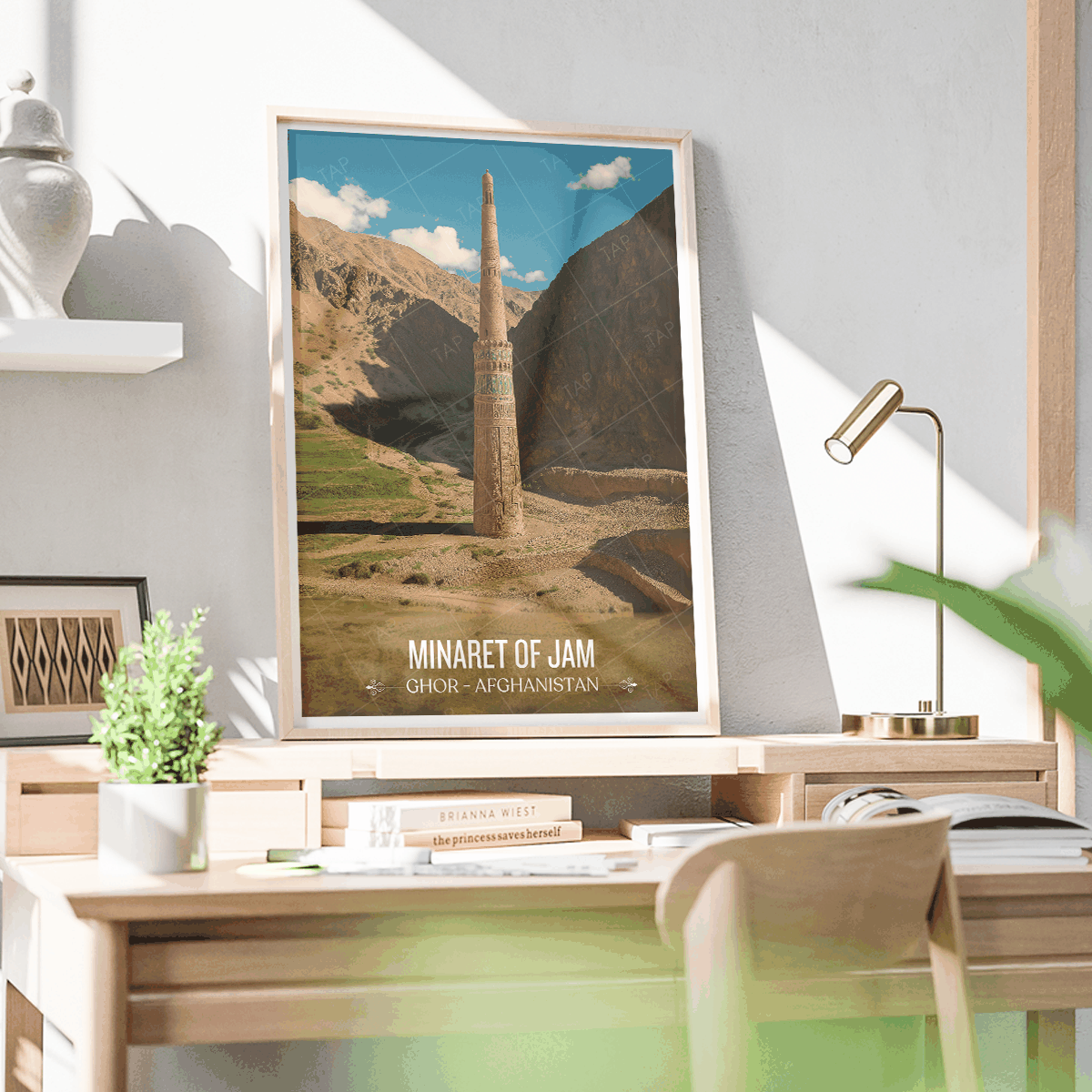 Minaret of Jam travel poster – artwork presentation view 5