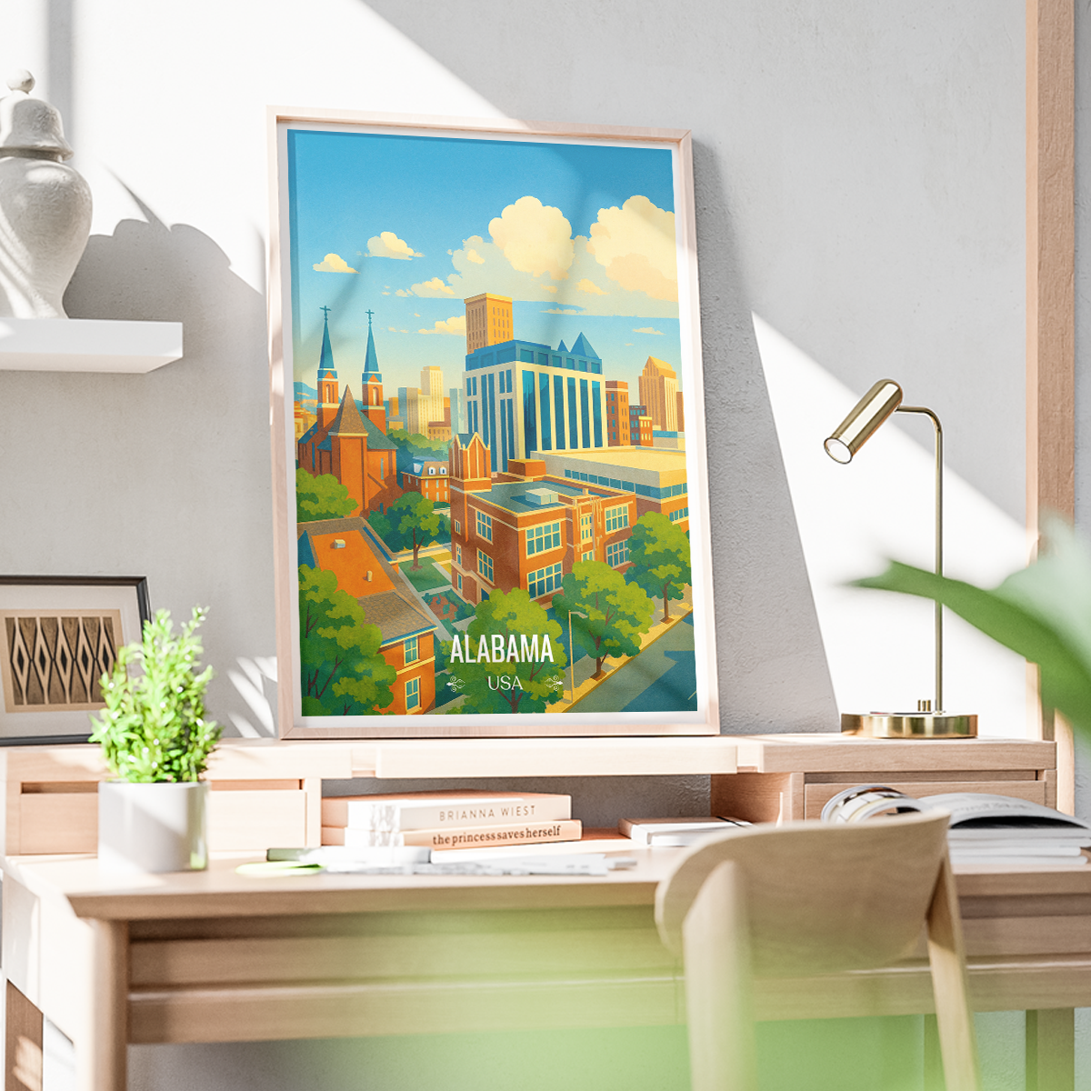 Alabama USA - Travel Wall Art Deco Poster Print