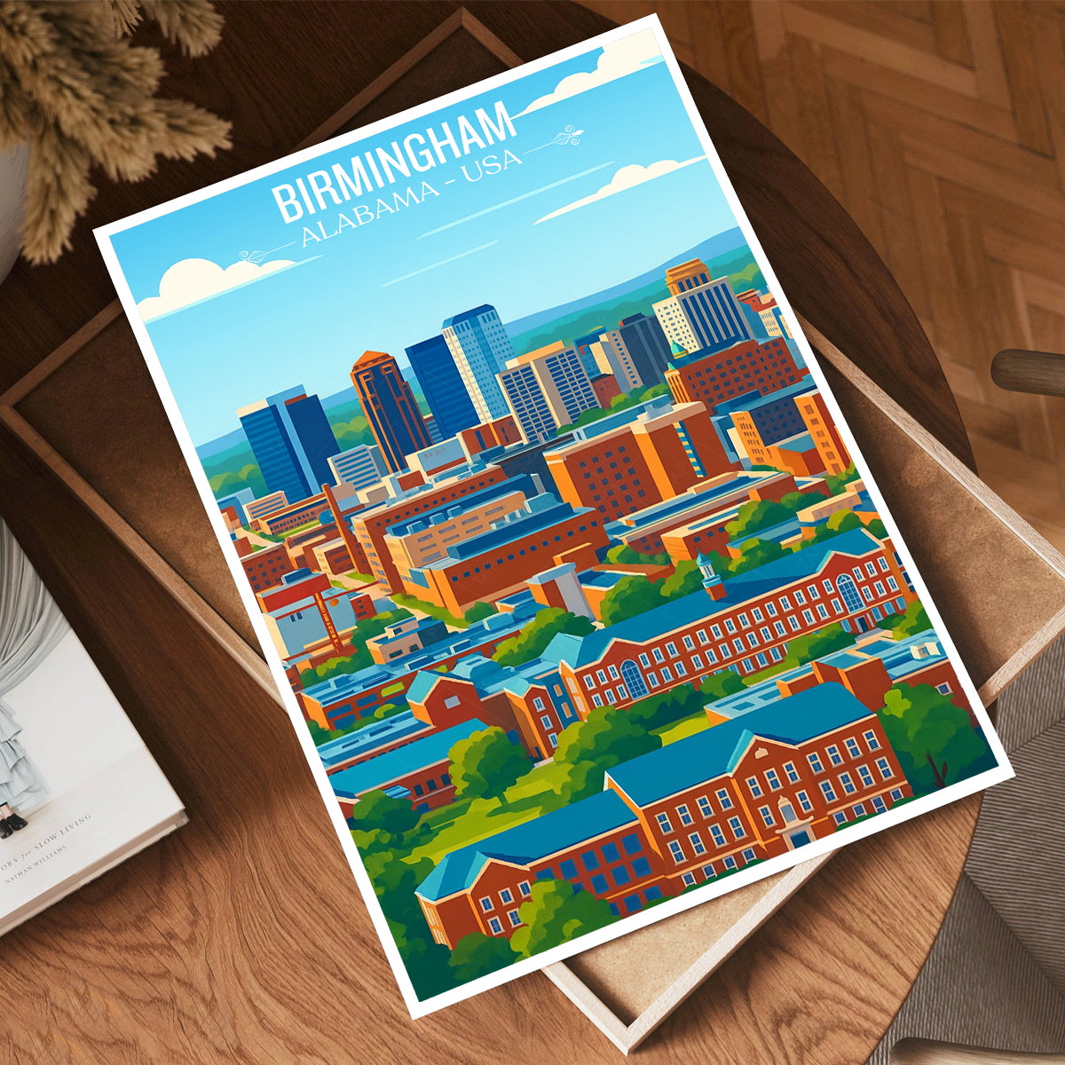 Birmingham - Alabama USA - Travel Wall Art Deco Poster Print