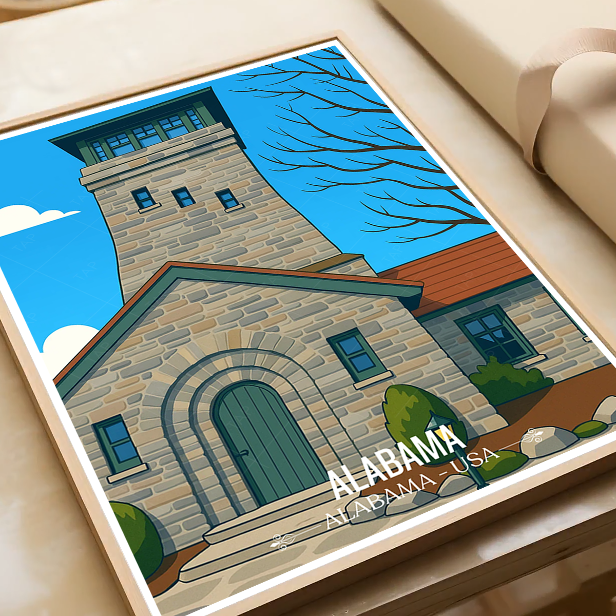 Cheaha National Park - Alabama USA - Travel Wall Art Deco Poster Print