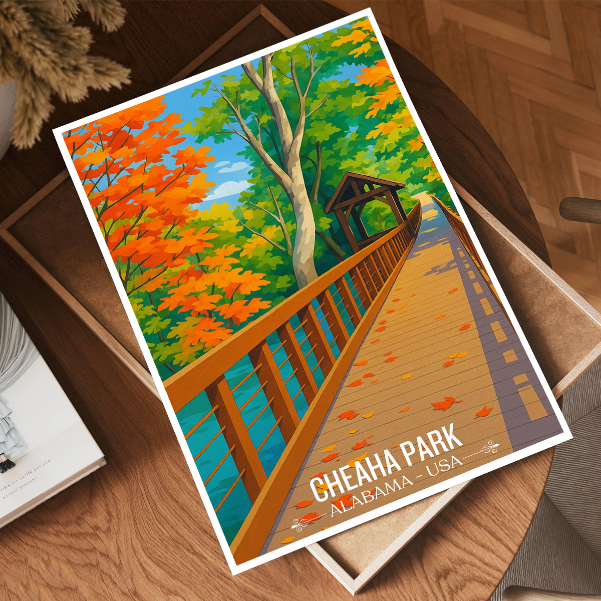 Cheaha Park - Alabama USA - Travel Wall Art Deco Poster Print