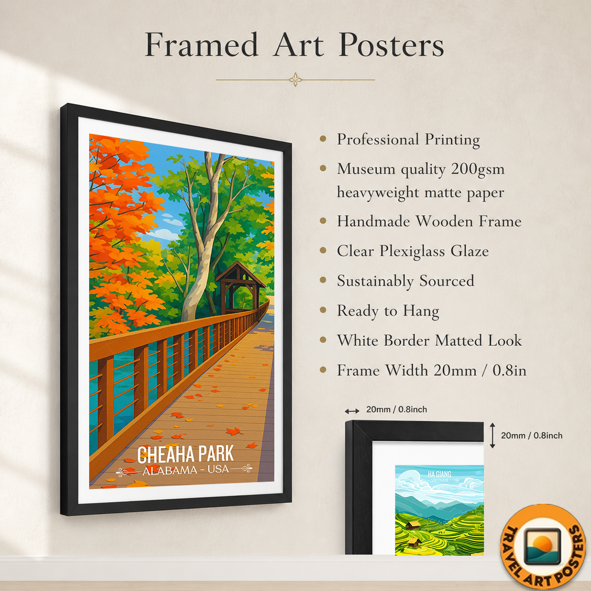 Cheaha Park - Alabama USA - Travel Wall Art Deco Poster Print