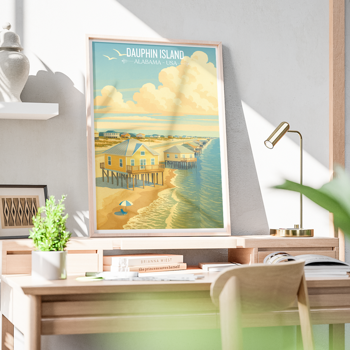Dauphin Island - Alabama USA - Travel Wall Art Deco Poster Print