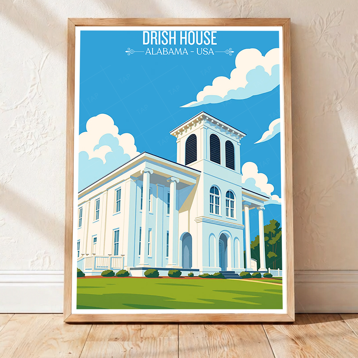 Drish House - Alabama USA - Travel Wall Art Deco Poster Print
