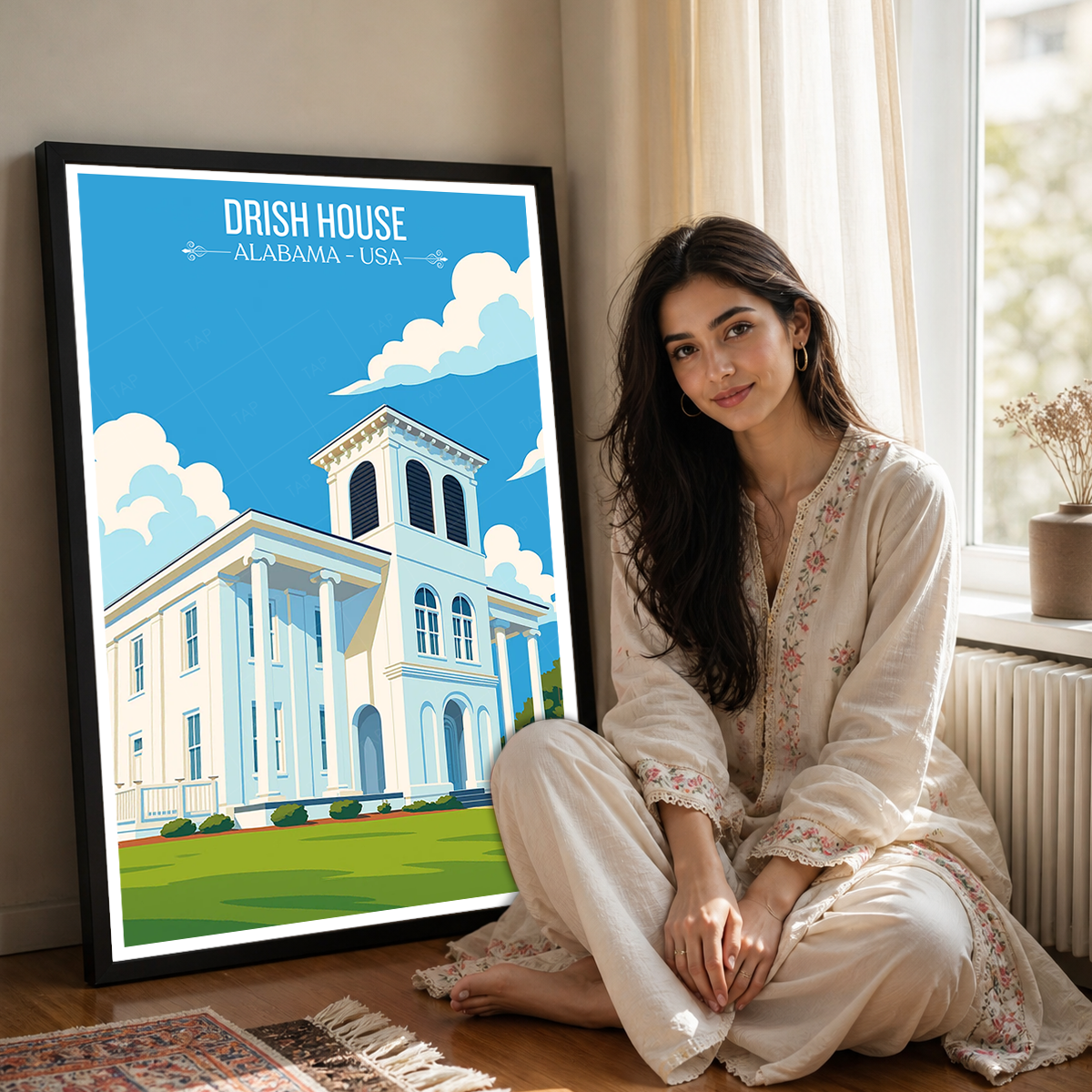 Drish House - Alabama USA - Travel Wall Art Deco Poster Print