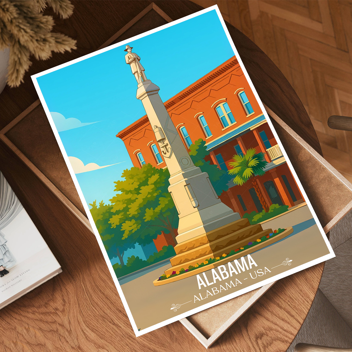 Eufaula - Alabama USA - Travel Wall Art Deco Poster Print