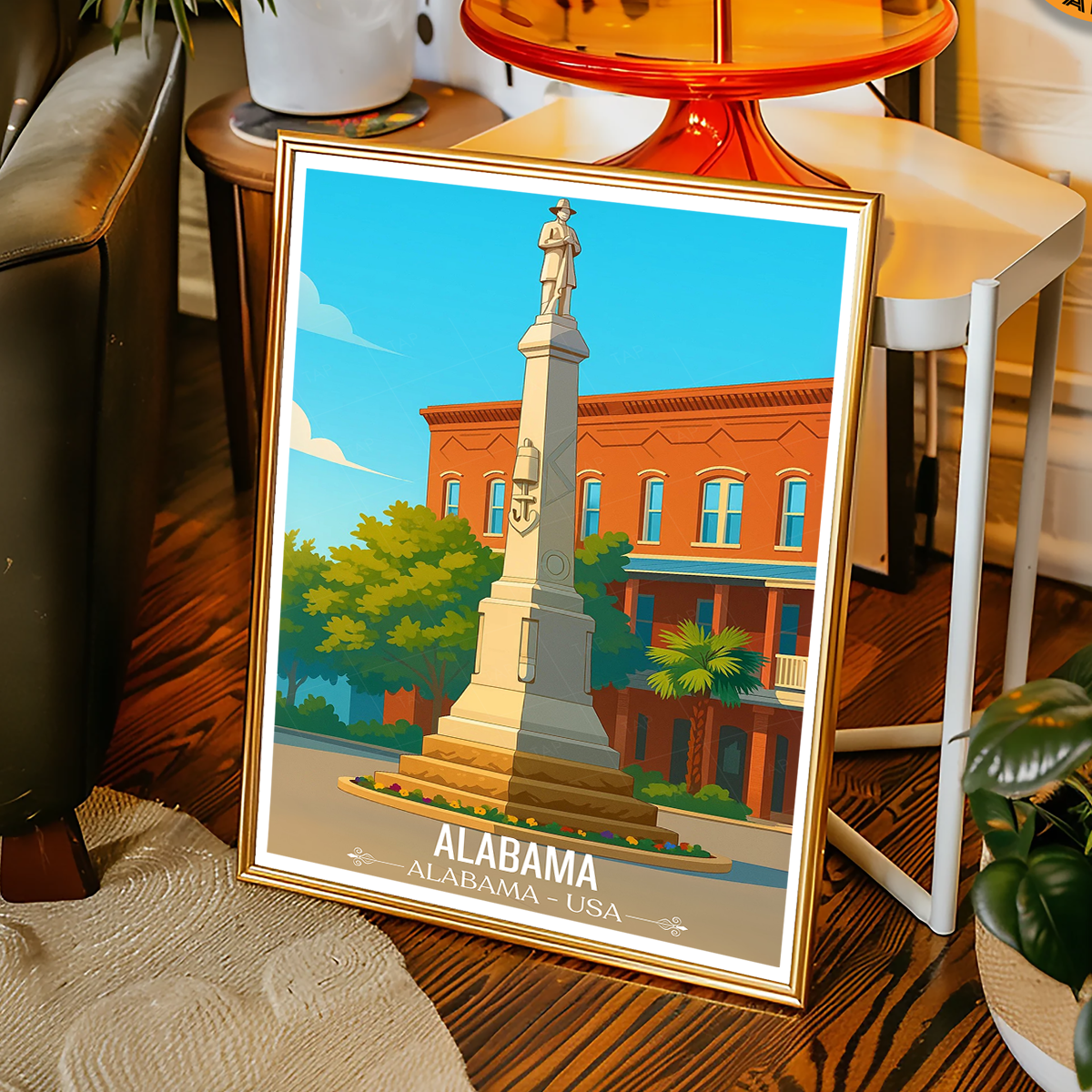 Eufaula - Alabama USA - Travel Wall Art Deco Poster Print