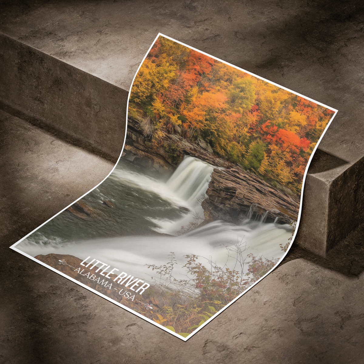 Little River 1 - Alabama USA - Travel Wall Art Deco Poster Print