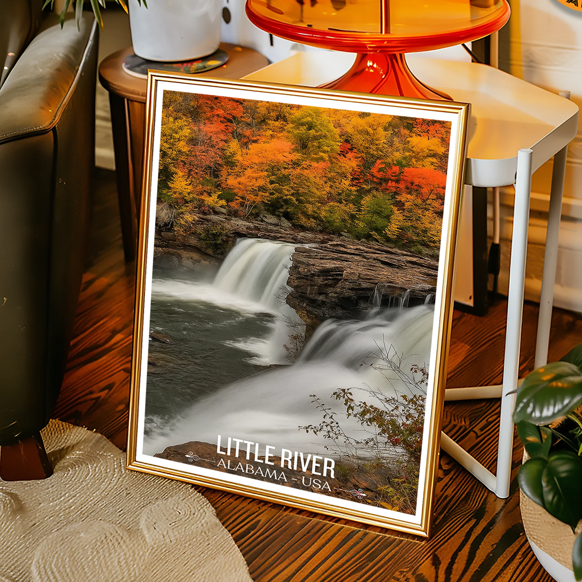 Little River 1 - Alabama USA - Travel Wall Art Deco Poster Print