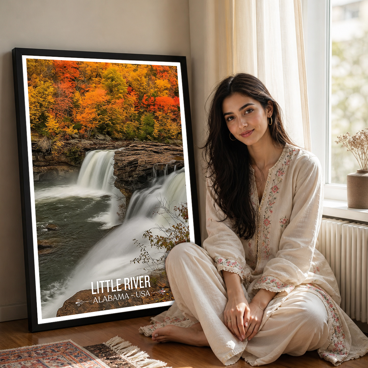 Little River 1 - Alabama USA - Travel Wall Art Deco Poster Print