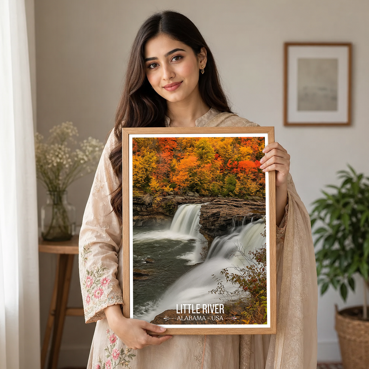 Little River 1 - Alabama USA - Travel Wall Art Deco Poster Print