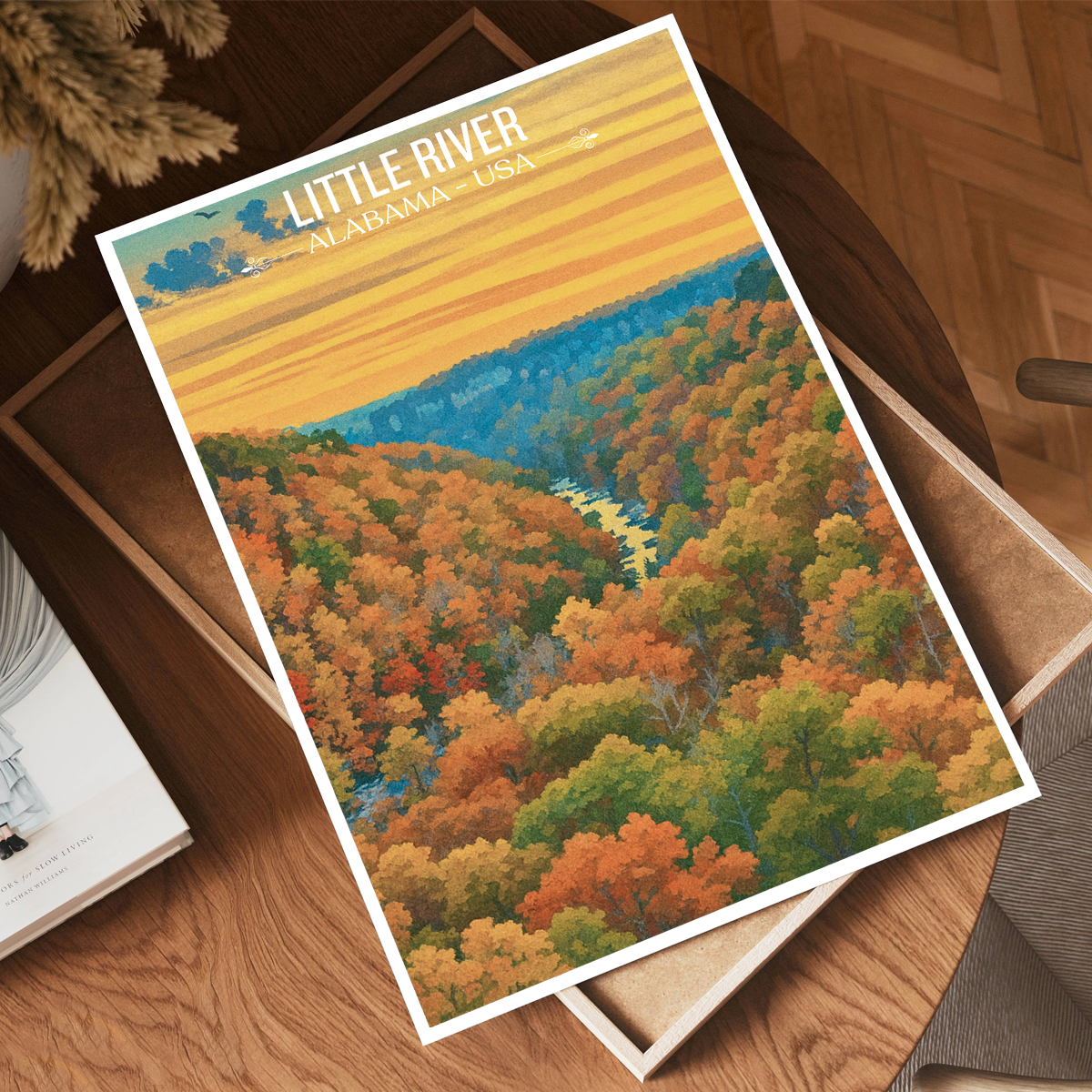 Little River 2 - Alabama USA - Travel Wall Art Deco Poster Print