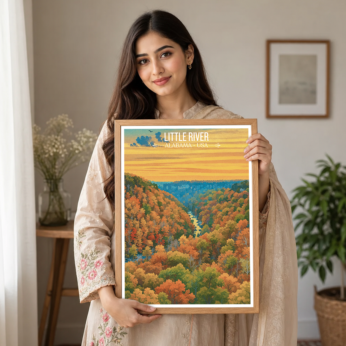 Little River 2 - Alabama USA - Travel Wall Art Deco Poster Print