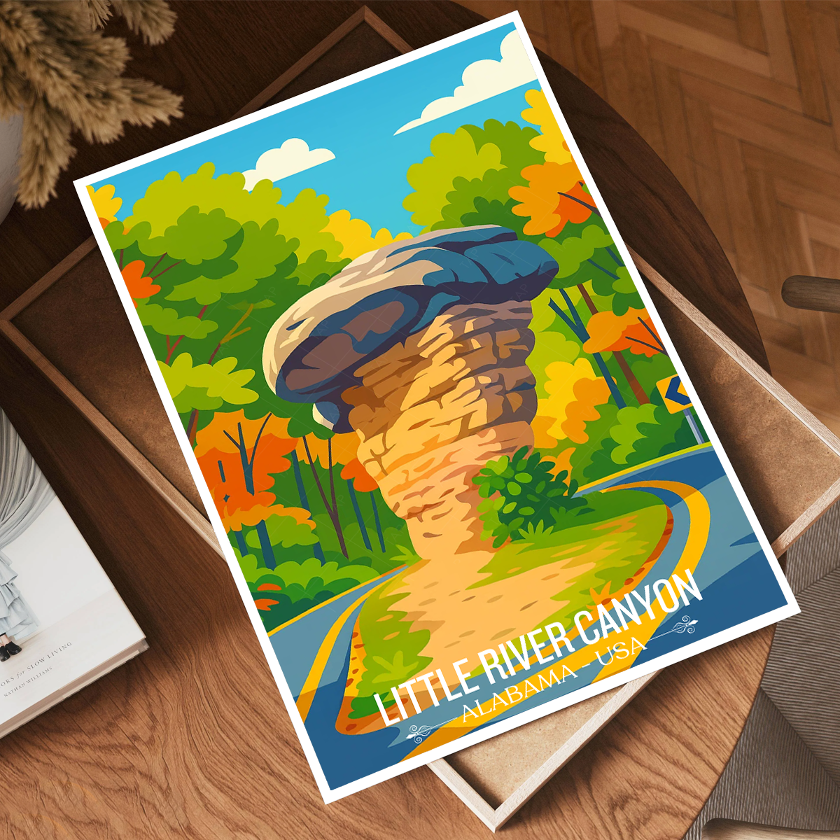 Little River Canyon - Alabama USA - Travel Wall Art Deco Poster Print