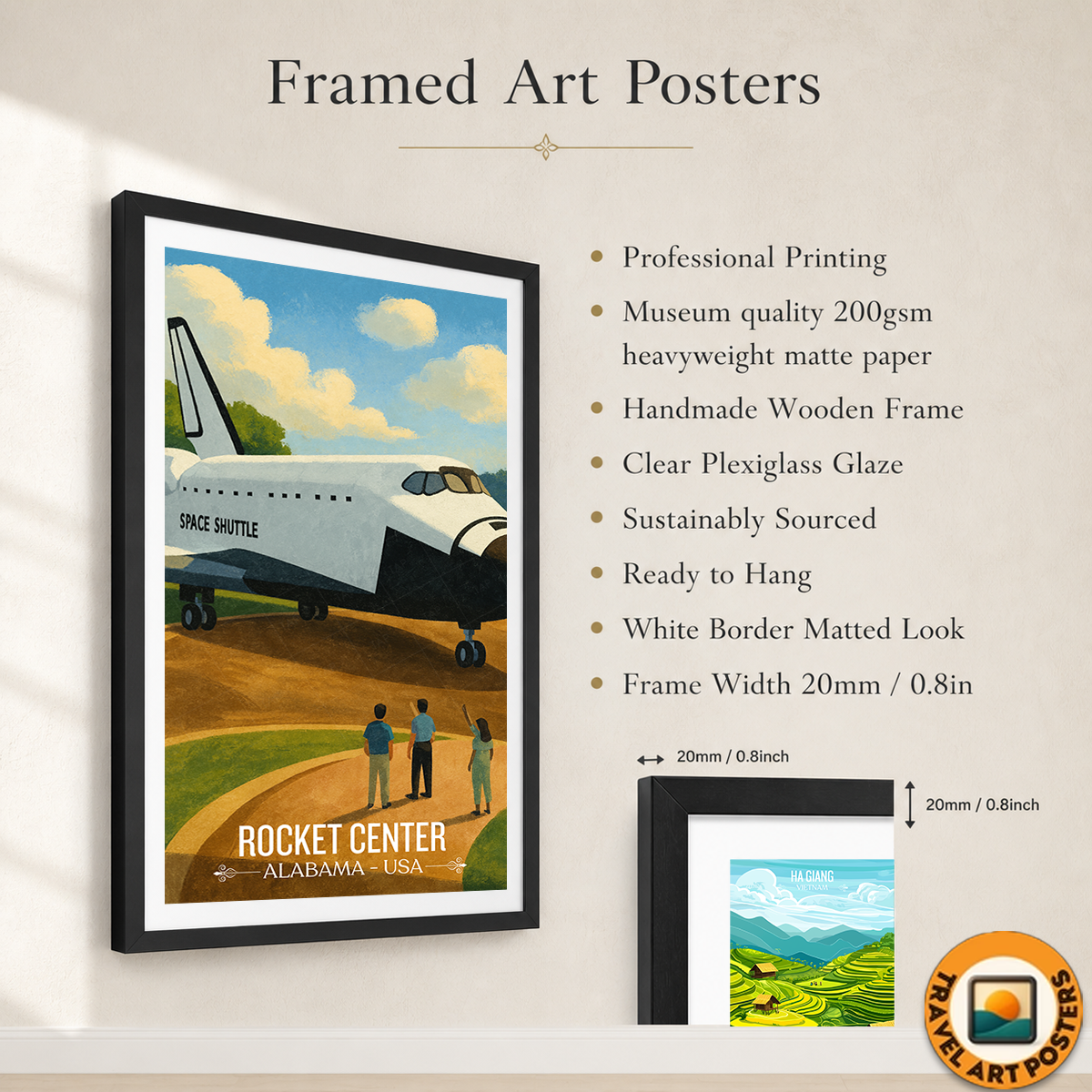 Rocket Center - Alabama USA - Travel Wall Art Deco Poster Print