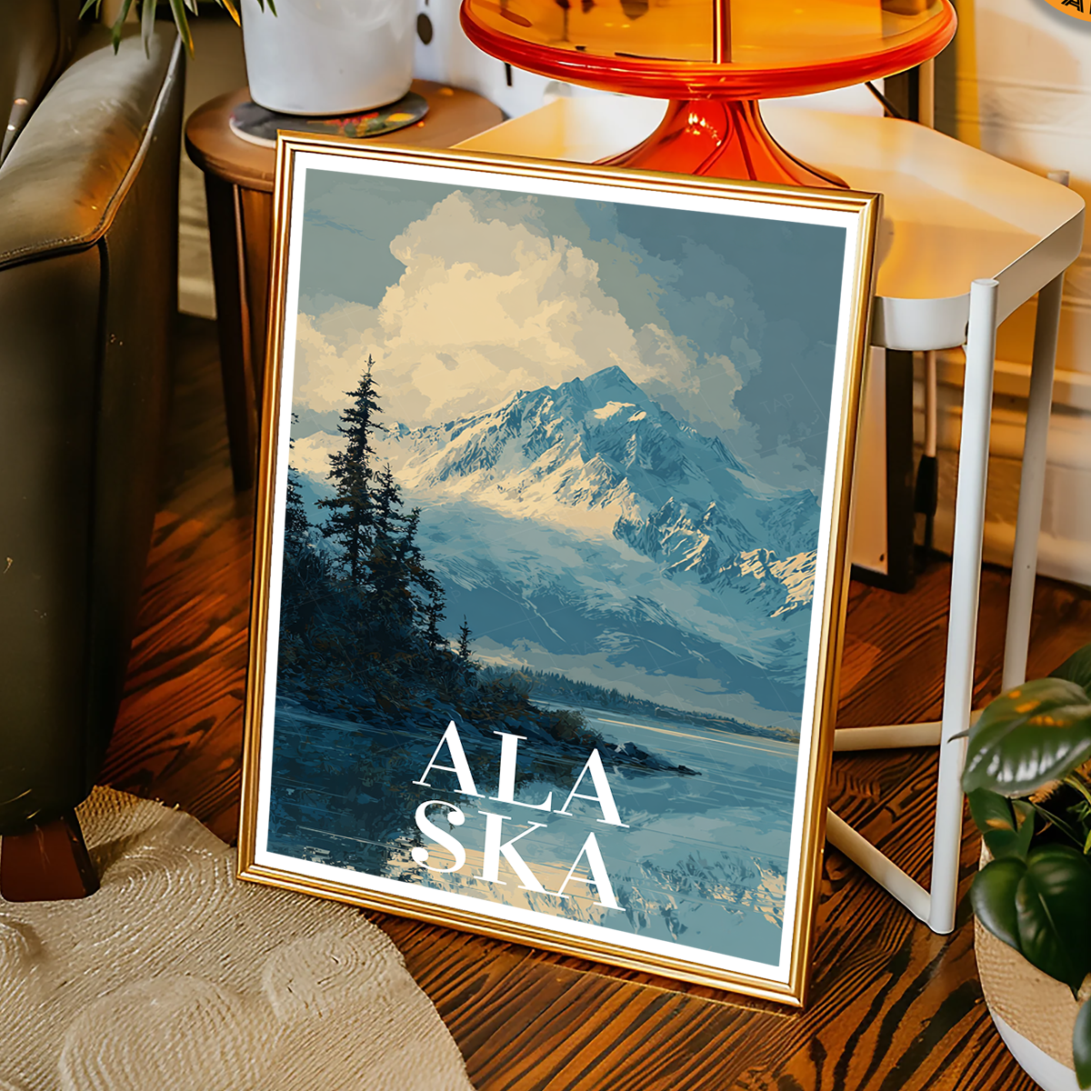 Alaska - Travel Poster Print Modern Style Wall Art