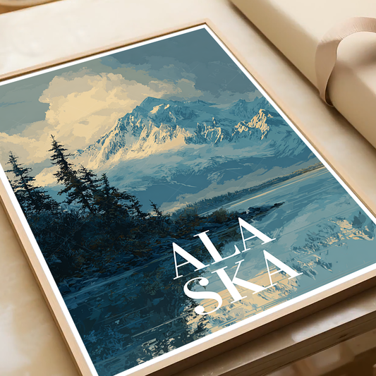 Alaska - Travel Poster Print Modern Style Wall Art - Art Print - Travel Art Poster