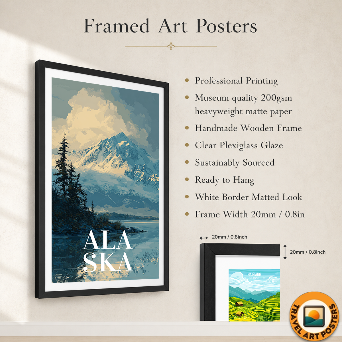 Alaska - Travel Poster Print Modern Style Wall Art