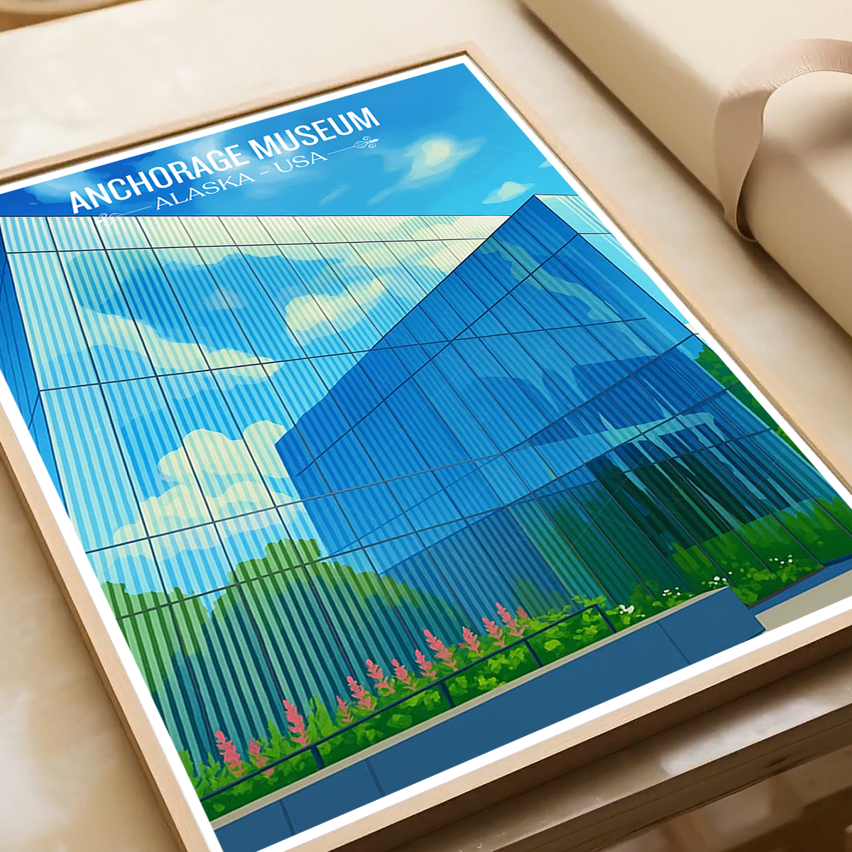 Anchorage Museum - Alaska - Travel Poster Print Modern Style Wall Art