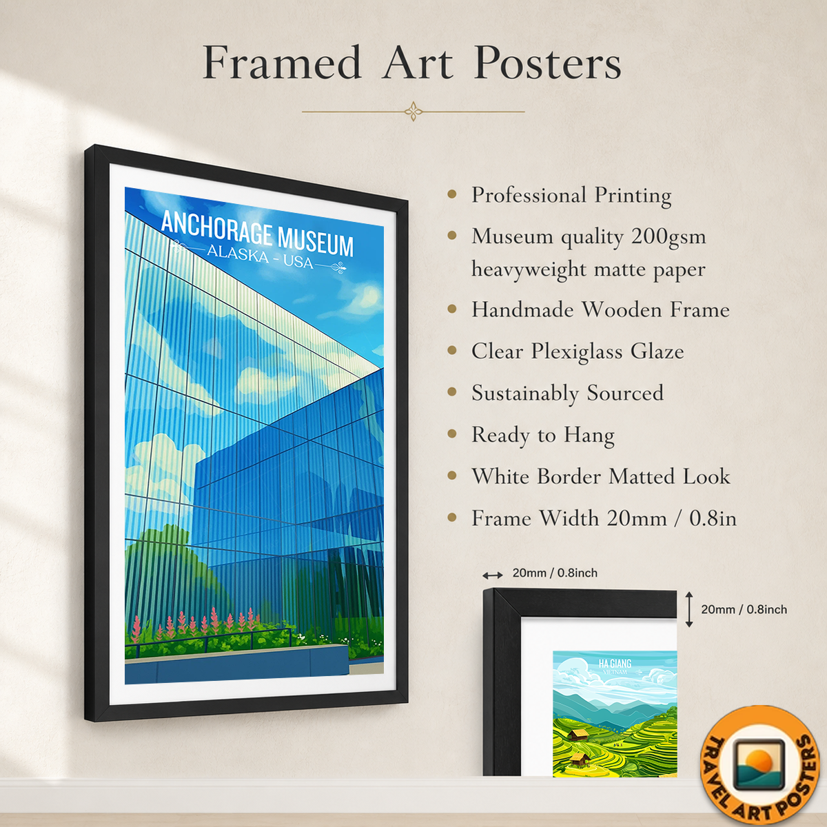 Anchorage Museum - Alaska - Travel Poster Print Modern Style Wall Art