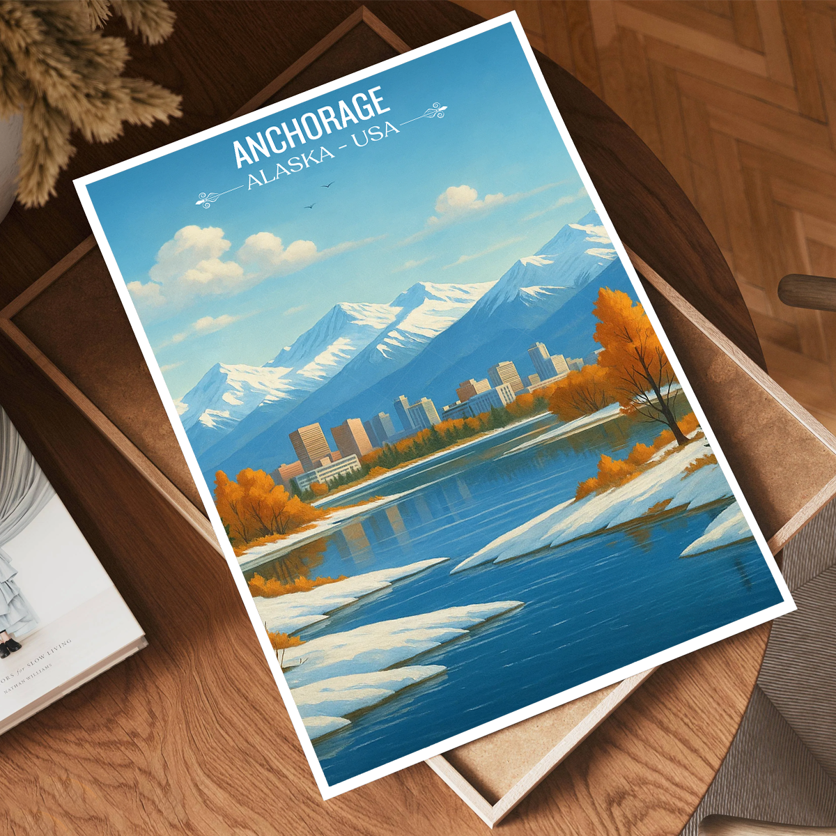 Anchorage - Alaska - Travel Poster Print Modern Style Wall Art