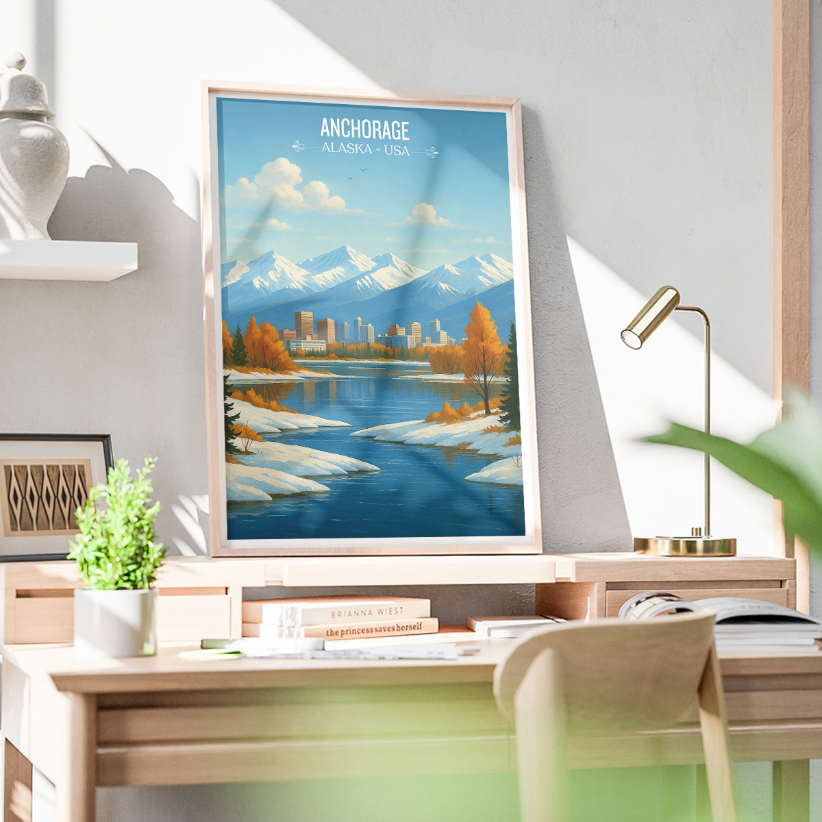 Anchorage - Alaska - Travel Poster Print Modern Style Wall Art