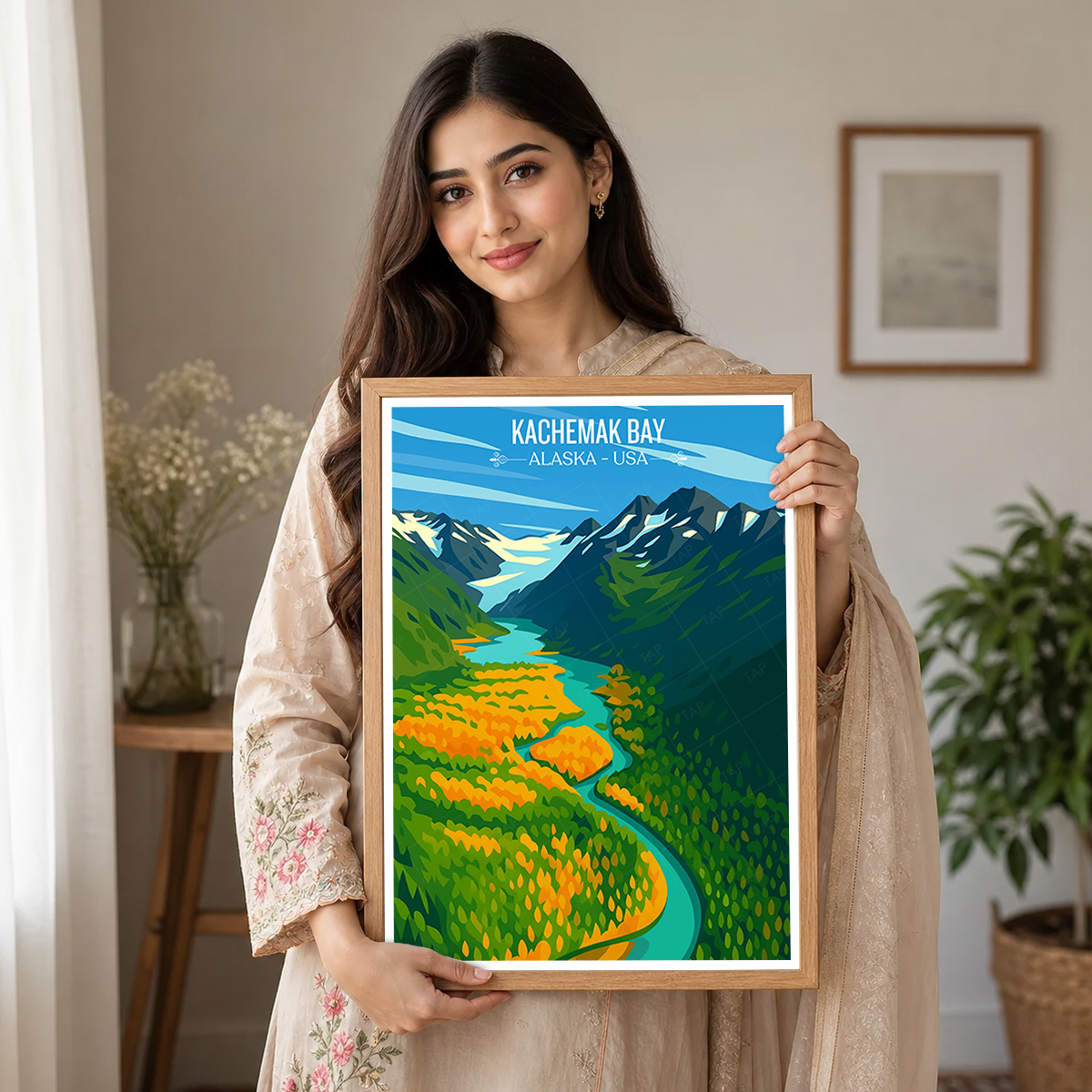 Kachemak Bay - Alaska - Travel Poster Print Modern Style Wall Art