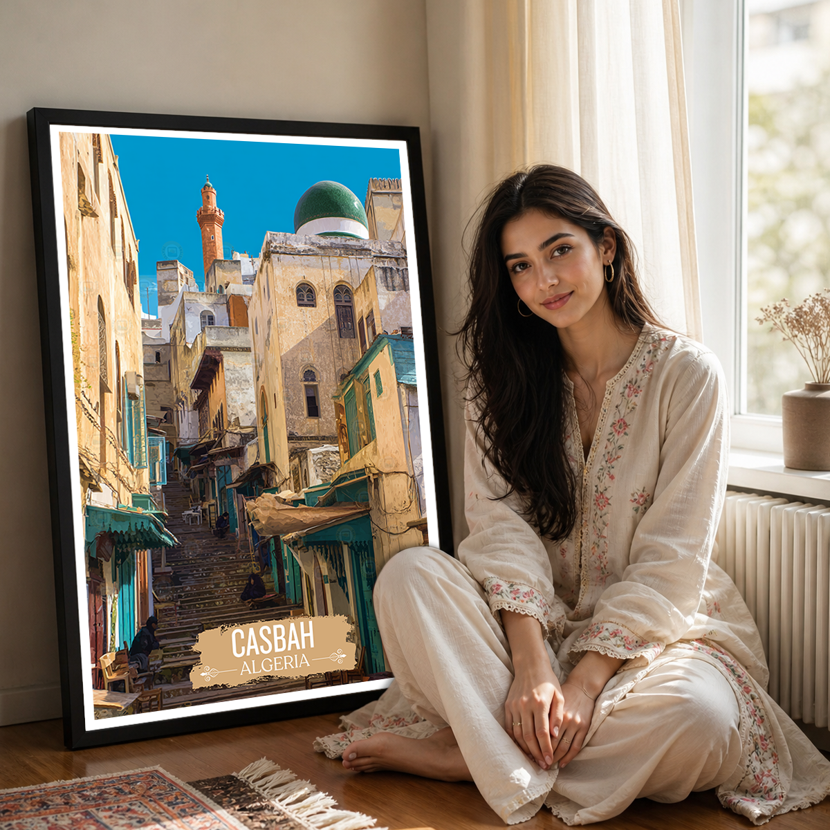 Casbah - Algeria - Travel Poster Vintage Style Wall Art Print - Art Print - Travel Art Poster