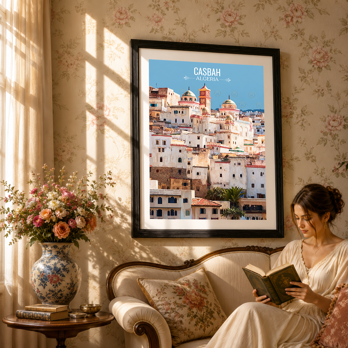 Casbah - Algeria - Travel Poster Vintage Style Wall Art Print - Art Print - Travel Art Poster