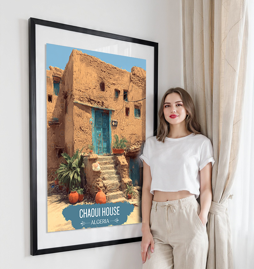 Chaoui House - Algeria - Travel Poster Vintage Style Wall Art Print - Art Print - Travel Art Poster