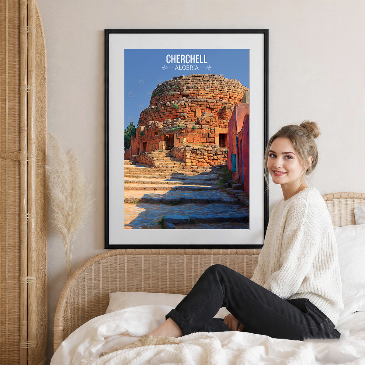 Cherchell - Algeria - Travel Poster Vintage Style Wall Art Print - Art Print - Travel Art Poster