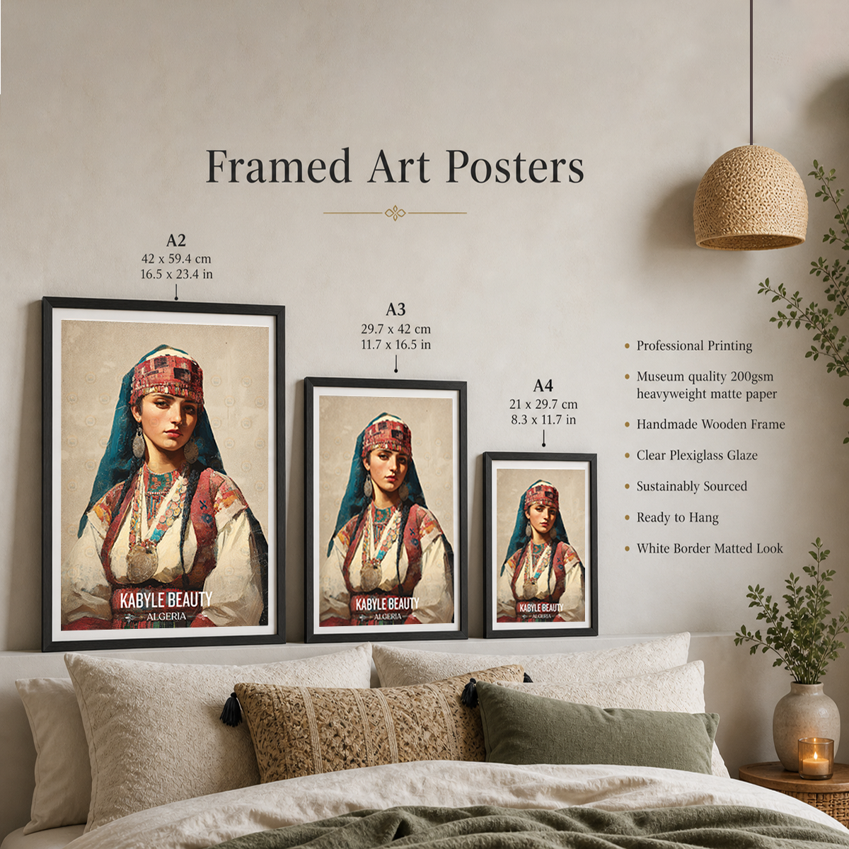 Kabyle Beauty - Algeria - Travel Poster Vintage Style Wall Art Print - Art Print - Travel Art Poster