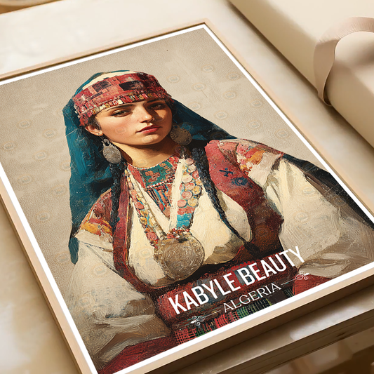 Kabyle Beauty - Algeria - Travel Poster Vintage Style Wall Art Print - Art Print - Travel Art Poster