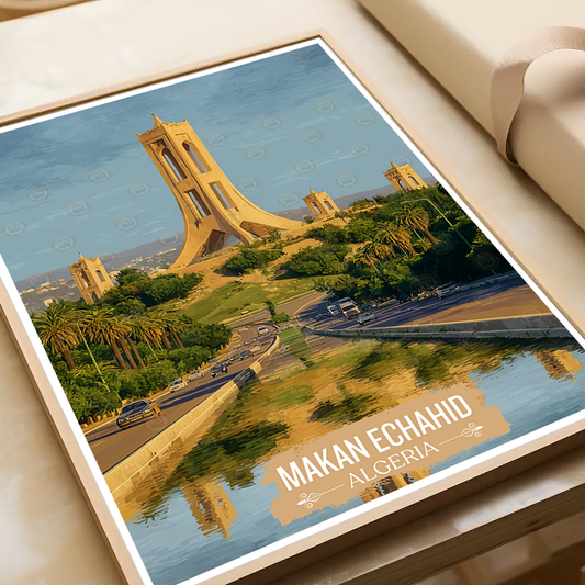 Makam Echahid - Algeria - Travel Poster Vintage Style Wall Art Print - Art Print - Travel Art Poster