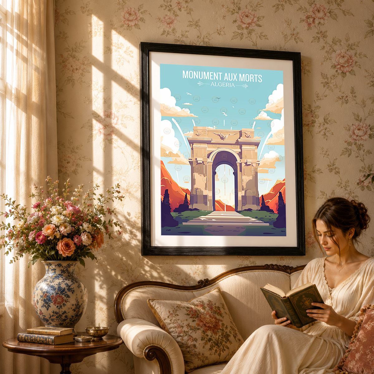 Monument Aux Morts - Algeria - Travel Poster Vintage Style Wall Art Print - Art Print - Travel Art Poster