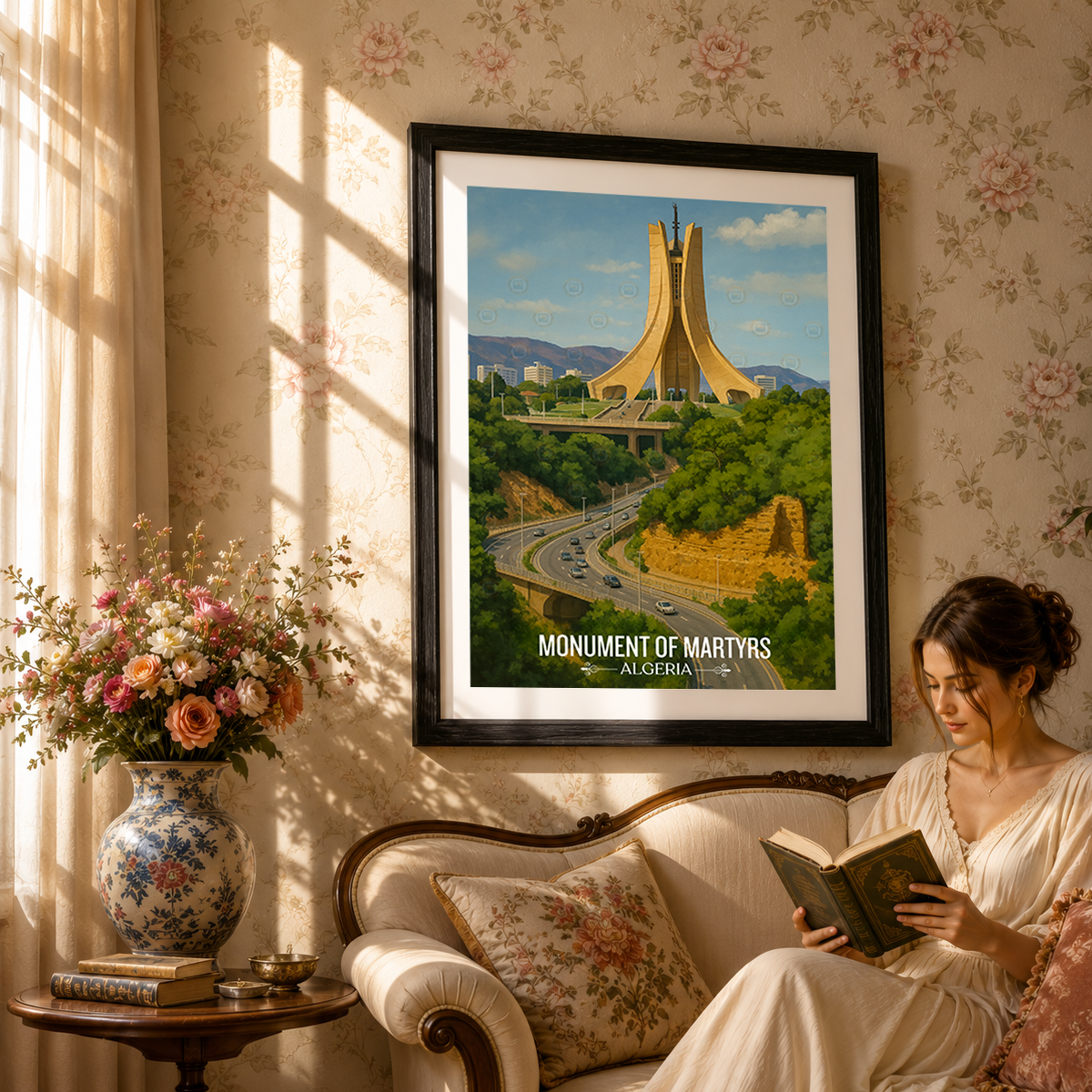 Monument of Martyrs - Algeria - Travel Poster Vintage Style Wall Art Print - Art Print - Travel Art Poster