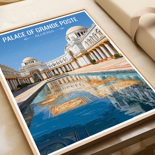 Palace of Grande Poste - Algeria - Travel Poster Vintage Style Wall Art Print - Art Print - Travel Art Poster