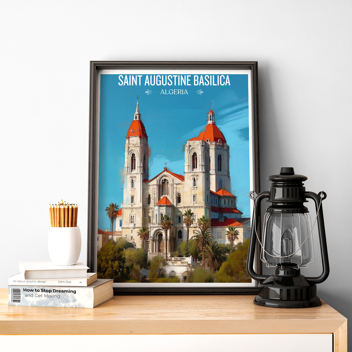 Saint Augustine Basilica - Algeria - Travel Poster Vintage Style Wall Art Print - Art Print - Travel Art Poster