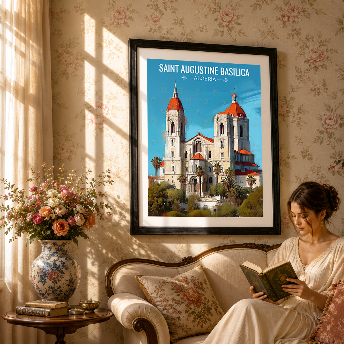 Saint Augustine Basilica - Algeria - Travel Poster Vintage Style Wall Art Print - Art Print - Travel Art Poster