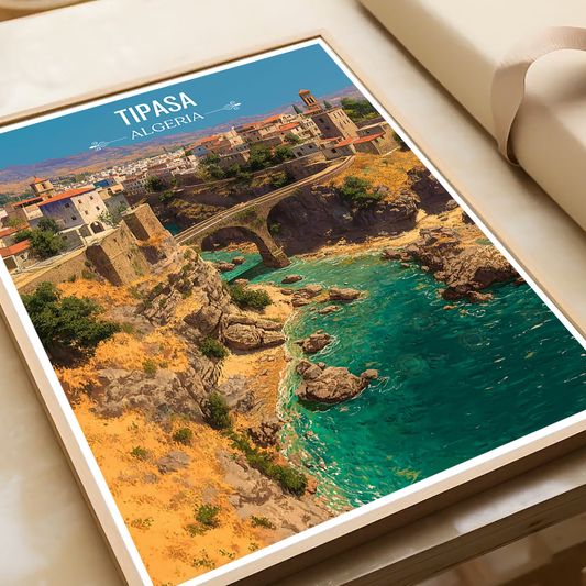 Tipasa - Algeria - Travel Poster Vintage Style Wall Art Print - Art Print - Travel Art Poster