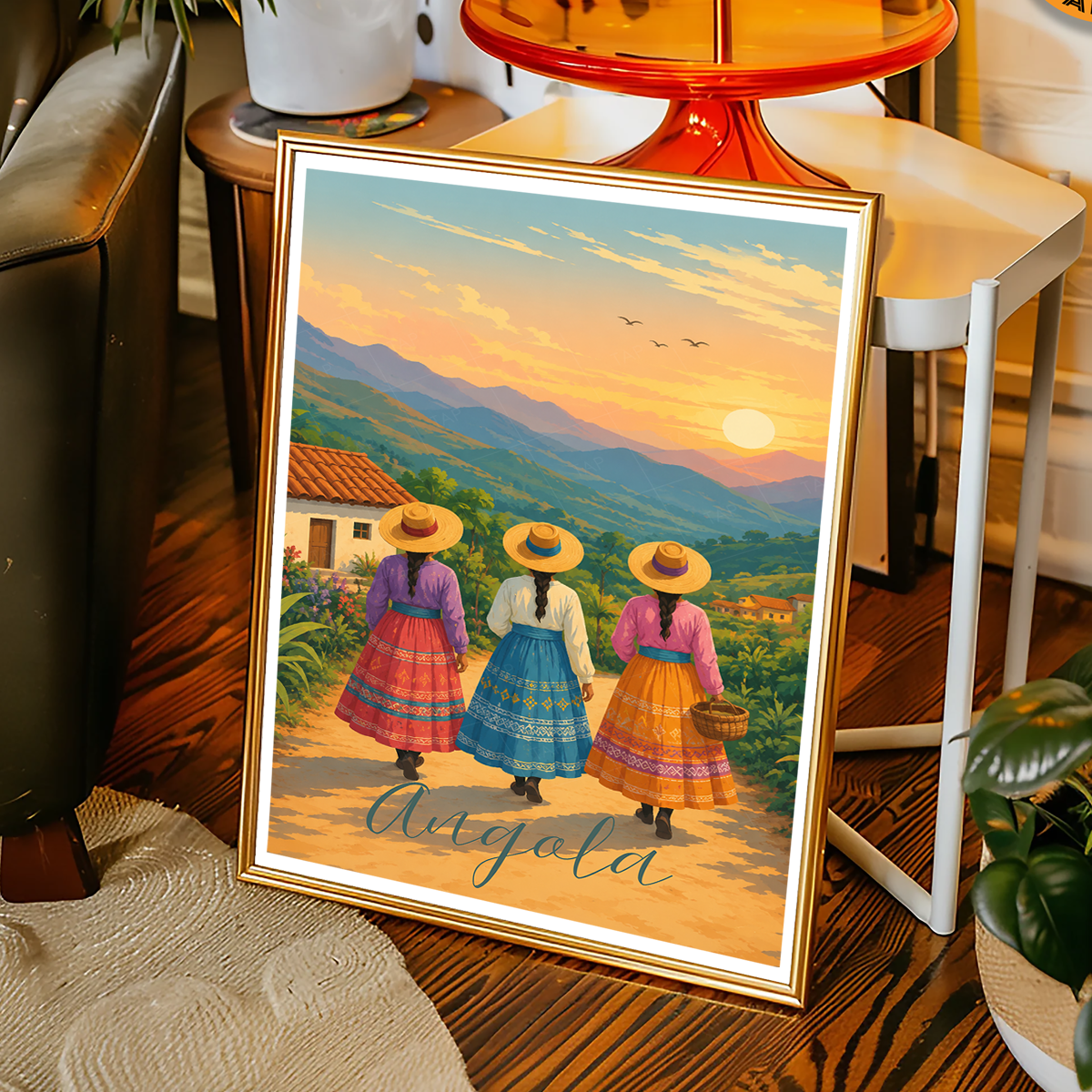 Angola - Travel Poster Vintage Style Wall Art Print - Art Print - Travel Art Poster