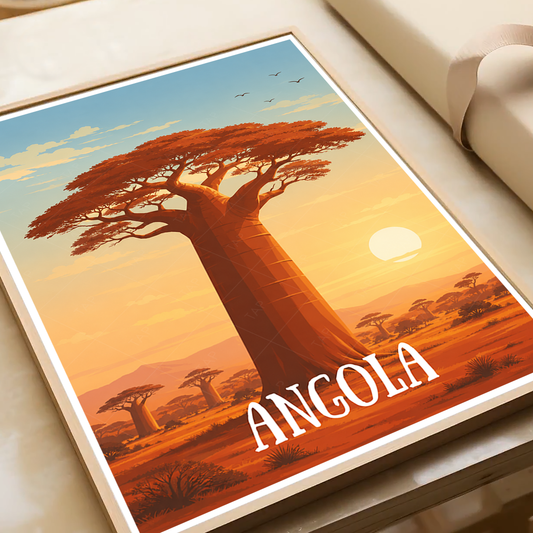 Angola - Travel Poster Vintage Style Wall Art Print - Art Print - Travel Art Poster