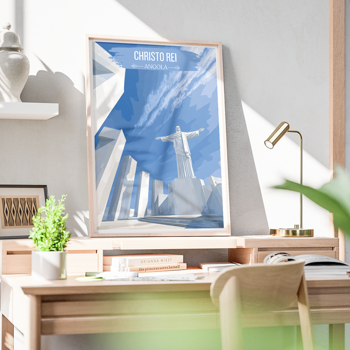 Christo Rei - Angola - Travel Poster Vintage Style Wall Art Print - Art Print - Travel Art Poster